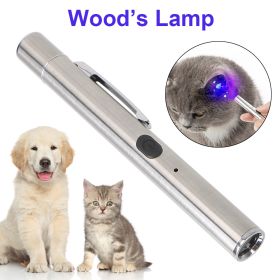 365 UV Veterinary Wood Lamp Pet Fungus Detection Waterproof Flashlight Skin Ultraviolet Light Cat Moss Tinea Light Black Mirror - 1pcs