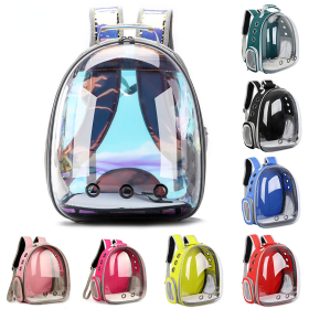 Cat bag Breathable Portable Pet Carrier Bag Outdoor Travel backpack for cat and dog Transparent Space pet Backpack - Pink - AS Pic