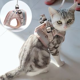 Fashion Plaid Cat Harnesses for Cats Mesh Pet Harness and Leash Set Katten Kitty Mascotas Products for Gotas Accessories - Blue Mesh - M-suit 3-4.5kg