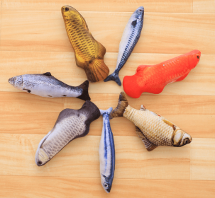 Cat toy;  imitation fish toy;  pet;  plush cat;  mint fish;  cat;  carp toy - Red carp - 30cm with zipper