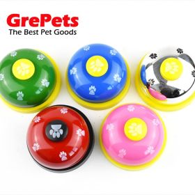 Pet training bell dog paw print bell ringer pet trainer cat bell ringer - Orange bottom [yellow]