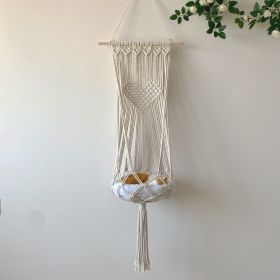 Cat Hammock Vintage Macrame Hanging Cat Beds Tassel Baskets - B(within 30lbs)