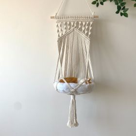 Cat Hammock Vintage Macrame Hanging Cat Beds Tassel Baskets - C(within 30lbs)