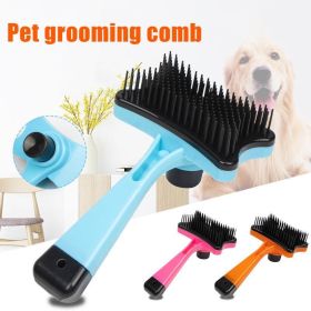 Plastic Push Brush for Cat and Dogs Pet Groom Bath Brush Hair Removal Brush Best Price - Pink