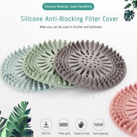 Round Silicone Drain Hair Catcher Drain Cover Hair Trap Kitchen Sink Strainer Bathroom Shower Bath Stopper Filter For Kitchen - pink