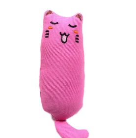 Cat Catnip Toys Playing Teeth Cleaning Plush Pillow Scratcher Pet Catnip Teeth Grinding Chew Toys - Pink