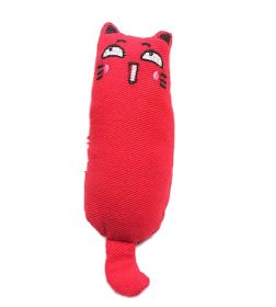 Cat Catnip Toys Playing Teeth Cleaning Plush Pillow Scratcher Pet Catnip Teeth Grinding Chew Toys - Red