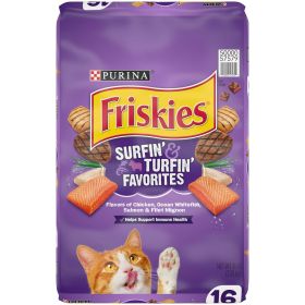 Friskies Dry Cat Food, Surfin' & Turfin' Favorites, 16 lb Bag - Friskies