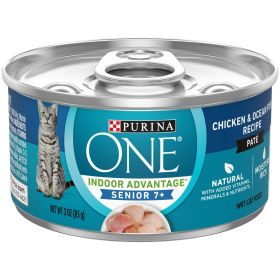 Purina ONE Chicken & Ocean Whitefish Pate Wet Cat Food for Senior Cats, 3 oz Can - Purina ONE