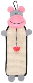 Pet Life Paw-Pleasant Eco-Natural Sisal And Jute Hanging Carpet Kitty Cat Scratcher With Toy - Pink / Grey