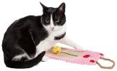 Pet Life Eco-Natural Sisal And Jute Hanging Carpet Kitty Cat Scratcher Lounge With Toy - Pink