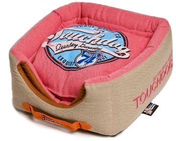 Touchdog Convertible and Reversible Vintage Printed Squared 2-in-1 Collapsible Dog House Bed - PB31PKLG