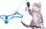 Pet Life Kitty-Tease Interactive Cognitive Training Puzzle Cat Toy Tunnel Teaser - Blue