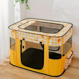 Foldable Cat Cage, Pet Birthing Room, Spacious Portable Breathable Mesh Tent For Cats 1pc - Yellow L code