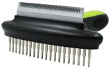 Pet Life Flex Series 2-in-1 Dual-Sided Grooming Undercoat Pet Rake and Deshedder - Green