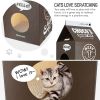 ScratchMe Cat Condo Scratcher Post Cardboard - as Pic