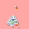 1pc Four-Tier Turntable Track Tower Cat Toy Plate With Plush Bird; Educational Toy; Random Delivery - Random