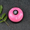 Pet training bell dog paw print bell ringer pet trainer cat bell ringer - Black background [pink]