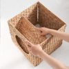 Water Hyacinth Woven Wicker Square Cat Bed Cave - 13" x 13" x 13" - For Small and Medium Cat Breeds and Chihuahua - as Pic