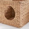 Water Hyacinth Woven Wicker Square Cat Bed Cave - 13" x 13" x 13" - For Small and Medium Cat Breeds and Chihuahua - as Pic