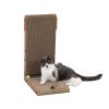 Indoor Cat Scratching Board for Small to Large Cat, Corrugated Board-Covered Cat Scratcher, Cat Scratching Pad with Bell and Built-in Toy - Brown