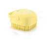 Bathroom Puppy Big Dog Cat Bath Massage Gloves Brush Soft Safety Silicone Pet Accessories for Dogs Cats Tools Mascotas Products - yellow - Square