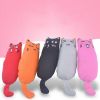 Cat Catnip Toys Playing Teeth Cleaning Plush Pillow Scratcher Pet Catnip Teeth Grinding Chew Toys - Gray