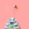 1pc Four-Tier Turntable Track Tower Cat Toy Plate With Plush Bird; Educational Toy; Random Delivery - Random