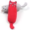 Cat Catnip Toys Playing Teeth Cleaning Plush Pillow Scratcher Pet Catnip Teeth Grinding Chew Toys - Red