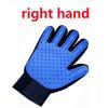 Dog Cat Pet Combs Grooming Deshedding Brush Gloves Effective Cleaning Back Massage Animal Bathing Fur Hair Removal - blue - Right