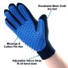 Dog Cat Pet Combs Grooming Deshedding Brush Gloves Effective Cleaning Back Massage Animal Bathing Fur Hair Removal - blue - 1 Palr