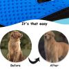 Dog Cat Pet Combs Grooming Deshedding Brush Gloves Effective Cleaning Back Massage Animal Bathing Fur Hair Removal - blue - Right