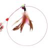 1 Piece Feathers Cat Teaser Cute Design Bell Steel Wire Cat Toys Interactive Cat Tickle Stick Plastic Handle Pet Products - as the picture