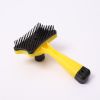 Plastic Push Brush for Cat and Dogs Pet Groom Bath Brush Hair Removal Brush Best Price - Yellow