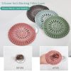 Round Silicone Drain Hair Catcher Drain Cover Hair Trap Kitchen Sink Strainer Bathroom Shower Bath Stopper Filter For Kitchen - gray