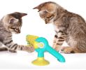 Pet Track Ball Cat Behavioral Training Toy Scratcher Interactive Toy Wall or Desktop Mount - Yellow