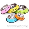 Pet Feeding Bowls Stainless Steel Non-slip Dog Bowl Durable Anti-fall Cat Puppy Feeder For Dogs Teddy Golden Retriever - orange