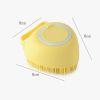 Bathroom Puppy Big Dog Cat Bath Massage Gloves Brush Soft Safety Silicone Pet Accessories for Dogs Cats Tools Mascotas Products - yellow - Square