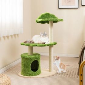 38 Inch Cute Cat Tree for Indoor Cats with Fully Wrapped Sisal Scratching Posts