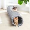 Large Cat Tunnel, 44.9 Inches Long Collapsible Cat Tube 9.8 Inches in Diameter, Collapsible Fluffy Plush Cat Toys for Indoor Cat,Rabbits and Puppies(U