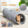 Large Cat Tunnel, 44.9 Inches Long Collapsible Cat Tube 9.8 Inches in Diameter, Collapsible Fluffy Plush Cat Toys for Indoor Cat,Rabbits and Puppies(U