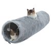 Large Cat Tunnel, 44.9 Inches Long Collapsible Cat Tube 9.8 Inches in Diameter, Collapsible Fluffy Plush Cat Toys for Indoor Cat,Rabbits and Puppies(U