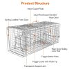 Humane Cat Trap Cage Catch Release Live Animal Rodent Cage Collapsible Galvanized Wire for Raccoons Beavers Groundhogs Foxes Armadillos