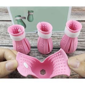 Adjustable Cat Foot Claw Cover Anti-Scratch Prickly Nail Glove Cat Boots For Cats Only, Anti-Scratch Cat Feet Claw Covers Adjustable Prickly Anti-Off (Color: Pink)