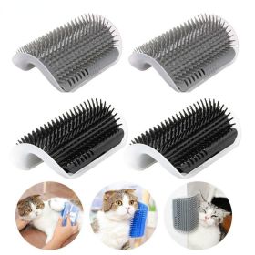 Cat Brush Corner Cats Massage Self Groomer Comb Wall Brush Rubs Catnip The Face With a Tickling Comb Cat Grooming Accessories (Color: Red)