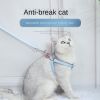 Cat leash cat chain walking cat leash pet chest strap knitted flowers leash cat pet supplies