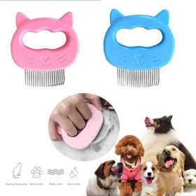 1 PC Pet Cat Dog Massage Comb Shell Comb Grooming Hair Removal Shedding Cleaning Brush Multifunction Pet Grooming Dog Supplies (Color: Pink)