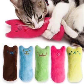 Teeth Grinding Catnip Toys Funny Interactive Plush Cat Toy Pet Kitten Chewing Vocal Toy Claws Thumb Bite Cat Mint for Cats Hot (Color: Blue)