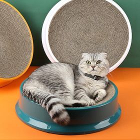 Compass Round Cat Scratching Board Kitten Claws Grinding Corrugated Scratcher Scratch-Resistant Cat Litter Pet (Color: Orange, size: diameter 43cm)