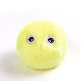 Cat Fluffy Toys Interactive Ball Catnip Cat Training Toy; Pet Playing Ball Squeaky Torch Sound Toy (Color: Yellow)